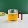 Tasse transparente avec anse coloré courbé -350ml